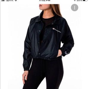 Champion cropped coaches jacket